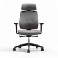 Office chair with adjustable headrest and armrests in gray fabric 50 x 60 x 100cm