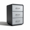 Three-drawer storage cabinet with metal frame and sleek gray finish 40 x 30 x 60cm