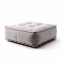 Square floor cushion soft fabric gray color 40 x 40 x 10cm for seating