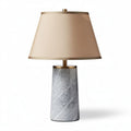 Marble table lamp with fabric shade and brass accents 20 x 20 x 40cm